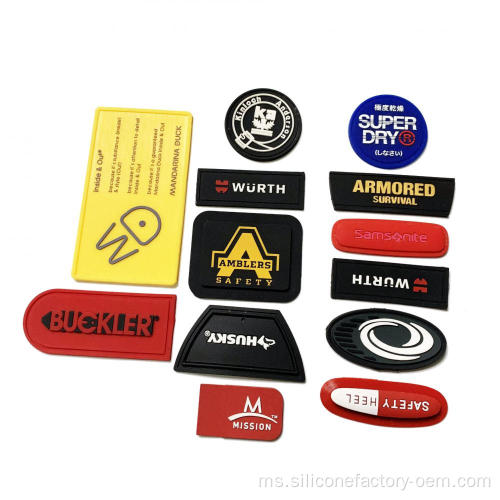 Bahan logo jenama PVC yang lembut dan lembut yang disesuaikan